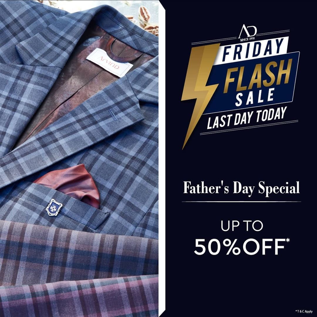 #OfferAlert
Celebrate Father’s Day with the perfect gift for your father or perhaps a fashion treat for yourself at the AD Friday Flash Sale. Last Day Today! Shop now at arvind.nnnow.com

#HappyFathersDay #Arvind #ADbyArvind #Menswear #Style #Sale #Sunday #StyleUpNow #Dapper #FasshioningPossibilities