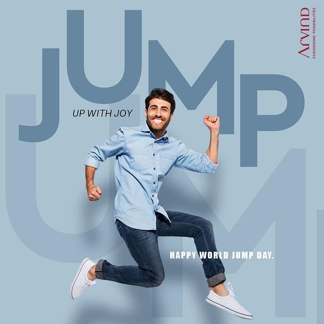 Aim High. Jump High.
Happy World Jump Day.

#Arvind #WorldJumpDay
#Happiness #Joy #BetterWorld 
#Menswear #Style #StyleUpNow #Fashion #TrendyTuesday #Dapper #FashioningPossibilities