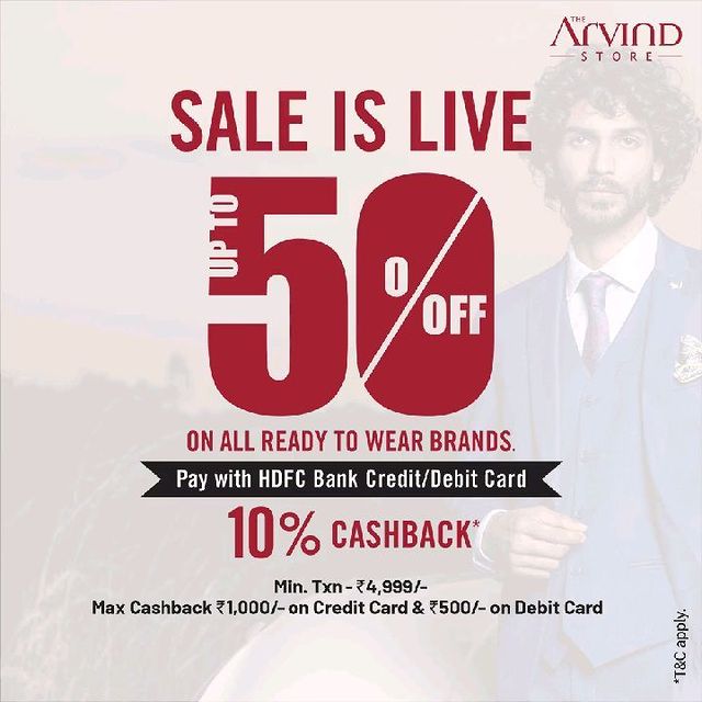 Rush to #TheArvindStore and grab up to 50% off* on all ready to wear brands.

We take all the safety precautions.

#Arvind #ReadyToWear #Menswear #OfferAlert #Sale #StyleUpNow
#Dapper #FashioningPossibilities