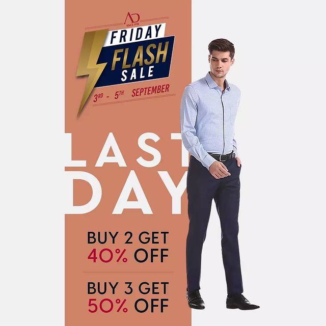 Don't hold yourself back for the last day of sale is TODAY! Revamp your wardrobe today with the AD by Arvind Collection.

Shop now: link in bio

#ADbyArvind #Arvind #ArvindMensWear #FashioningPossibilities #FridayFlashSale #Sale #ReadyToWear #Menswear #StayStylish #OfferAlert #LoveForShopping #ShopTillYouDrop