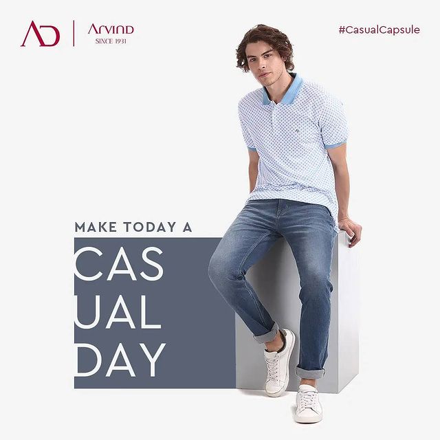 Uncover the charisma of casual-wear and make today a casual day.
Keep it comfortable and stay cool with Arvind Casual Capsule.

Shop Now: https://arvind.nnnow.com/clothing?p=1&category=Jeans--Polo%20Shirts--T-Shirts--Jackets

#CasualCapsule #CharismaOfCasualWears #Casuals #CasualStyle #WeekdayStyle #Comfortable #StayCool #Arvind #Menswear #FashioningPossibilities