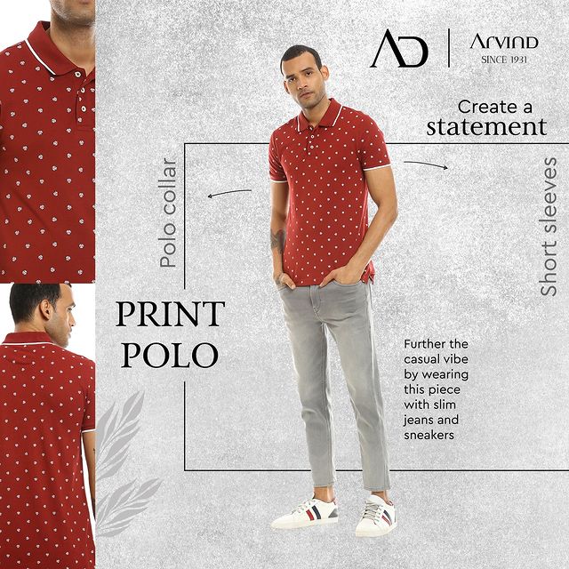 Create a statement with these polo shirts! Get the best of comfort & style.

Explore more : Link In Bio

#Arvind #FashioningPossibilities #ADByArvind #PrintPolo #PoloCollar #ShortSleves #CasualStyle #CottonFabric #CasualCapsule #CasualEssentials #MensWear #MensFashion