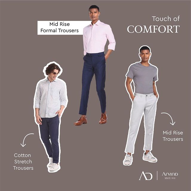 Update your wardrobe basics with our selection of men’s trousers. Great for effortless everyday dressing, choose from tailored suit trousers for the office, laidback chinos for the weekend and classic trousers in neutral shades, colours and a variety of fits.

Shop Now:
https://arvind.nnnow.com
.
.
.
.
.
.
.
.
.
.
.
.
.
#Arvind #FashioningPossibilities #Menswear
#trousers #fashion #apparel #pants #style #jeans #formalwear #casualwear #clothing #tshirts #pants #chinos #shirt #mensfashion #typesofpants #tshirt #menswear #sportswear #clothingbrand #trendingstyle #comfort #style #activewear #ootd #clothes #trousersformen #onlineshopping #fashionstyle #pantsformen