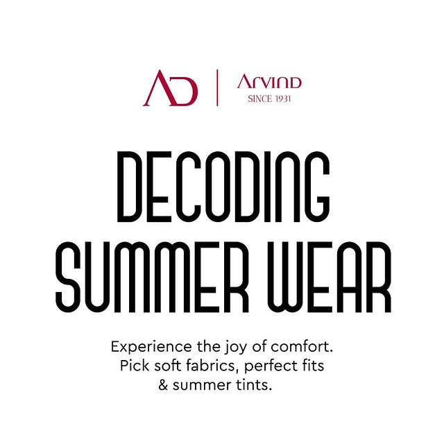 Summer is here! Don't dread the brighter and hotter sun. Need a little extra something to get ready for summer? Discover our collection today!

Shop Now:
https://arvind.nnnow.com
.
.
.
.
.
.
.
.
.
.
.
.
.
#Arvind #FashioningPossibilities #MensWear
#menfashion #menstyle #fashion #menswear #style #mensfashion #mensstyle #menwithstyle #fashionblogger #instagood #model #streetstyle #lifestyle #instafashion #fashionstyle #menwithclass #photography #streetwear #pantsstyling #womenfashion #gentleman #outfit #photooftheday #instagram #outfitoftheday #fashionista #customtailoring