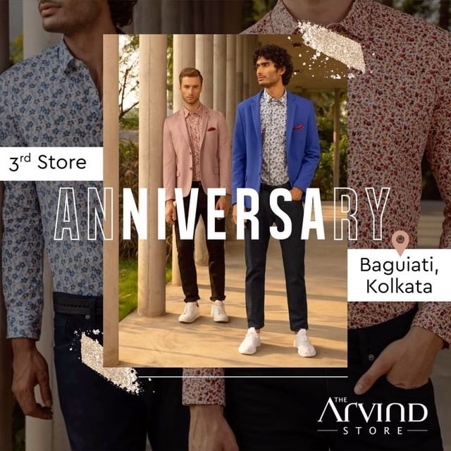 The Arvind Store @ Baguiati
TURNS THREE!! 
September is here and so is our #Anniversary Month. 

A big shout out and our heart felt gratitude to you, for your patronage and support.

Stay tuned for celebrating with more surprises and offers and experiencing the ultimate menswear collection.
.
.
.
.
.
.
.
.
.

#Arvind #FashioningPossibilities #MensWear #celebrations #happythreeyear #thirdanniversary #celebrate #thankyou #mensfashionstore #fashionstyle #instagood #customtailoring #newbeginnings #storeanniversary #fashionista #thankful #customiseddenim #jeansformen #fabrics #suiting #customtailoring #shirts #polotshirts #trousersformen #suits #kolkata #baguiati