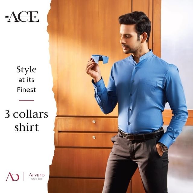 Amp up your style by dressing in the finest creations with the ACE collection from AD by Arvind🤌🏻 

To turn every ensemble into a style statement, visit your nearest Arvind Store, today! 
.
.
.
.
.
.
.
.
.
.
.
#Arvind #FashioningPossibilities #MensWear #casualshirts #fashion #ootd #tailoredmade #3collarshirts #uniqueshirts
#sustainablefashion #linencollection #mensweardaily #collarshirts #pants #shirtsformen #casualshirts #summershirts #officewear #partyshirts #stylishshirts #tshirtslstyle #collarshirt #functionalshirts #weardifferent #loveclothing #shoppingonline #amazing #partytime #trendyclothes #modernshirts