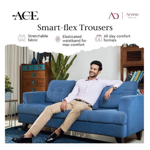 A ‘flex’ that helps you relax all through the day!⚡️
Arvind brings to you #SmartFlexTrousers in the new ACE collection. 
To add incredible comfort in your wardrobe, head to The Arvind Store near you💯
.
.
.
.
.
.
.
.
.
.
.
#Arvind #FashionPossiblities #MensWear #SmartFlex #Trousers #TrendingLook #StyleGoals #SmartStyle #LookGood #SmartFlexTrousers #MensFashion #OutfitInspo #StyleOnFleek #Fashionista #MenswearStyle #MensFashionTips #StyleGoals #FashionTrends #SmartFlexFashion #FashionInspo #InstaStyle #StyleGoals #StyleGoals #LookGoodFeelGood #MensFashionDaily #StyleGoals #InstaFashion #FashionInspiration #StyleGuide #FashionLovers #FashionGoals #FashionFits #SmartFlexAesthetic