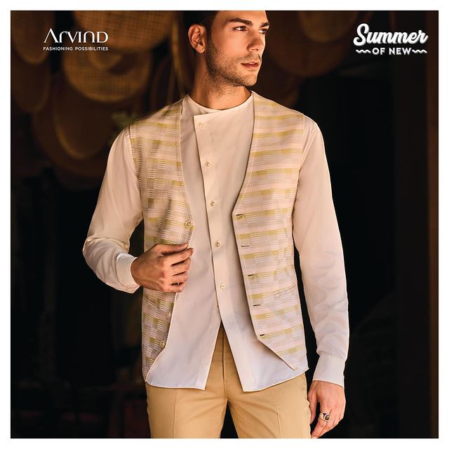 If the temperature goes high, you go HIGHER! 🌡️☀️
Dropping fresh styles in tranquil hues of to make you feel the #SummerHigh. 
From exquisite cotton waistcoats, to precisely designed 100% cotton-natural stretch shirts, our SS’23 collection has got ‘em all! 

Feel the #SummerOfNew by arriving at an Arvind store near you. 🛍️
.
.
.
.
.
.
.
.
.
.
.
.
#Arvind #FashioningPossibilities #MensWear #collection #menfashion #fashion #menstyle #love #instagood #style #instagram #men #ootd #fashionista #fashionstyle #gentleman #classicmenswear #collections #gentleman #gentlemanstyle #happycustomers #mensclothing #menstailoring #menstyle #mensweardaily #menwithclass #moderngentleman #summerofnew #SS23