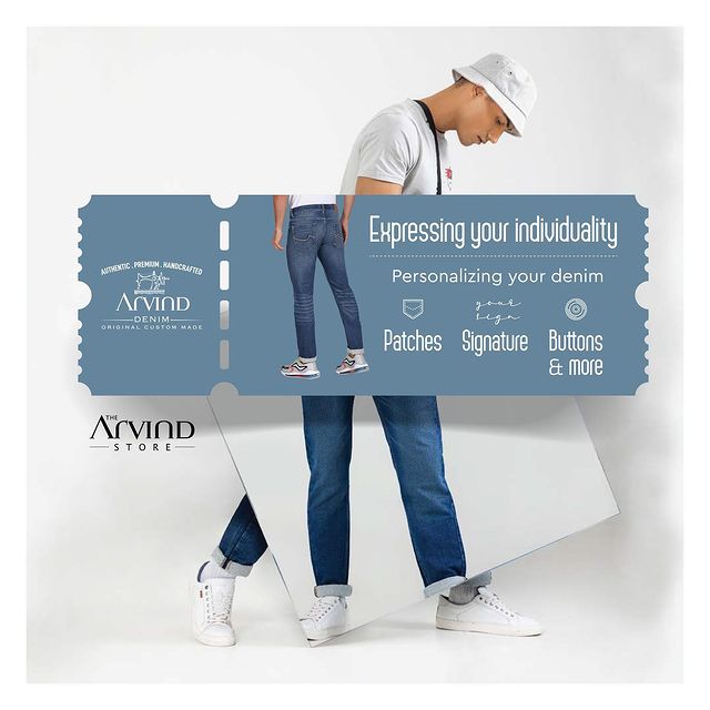 Make a statement with every stitch. ADL’s customisation options allow you to express your individuality and add a personal touch to your denim. From monograms & patches, to unique buttons, let your jeans do the talking. Visit the Arvind Store and make your mark.🧵🪡
.
.
.
.
.
.
.
.
.
.
.
.
.

.
.
.
.
.
#Arvind #FashioningPossibilities #MensWear #denim #jeans #fashion #handmade #style #denimjeans #denimstyle #instagram #selvedge #customjeans #denimhead #denimlovers #denimondenim #fashionstyle #rawdenim #selvedgedenim #yourfashion #allaboutdenim #custommade #custommadeclothing #custommadedenim #denimdesign #denimevolution #deniminnovation #deniminspiration #denimpants