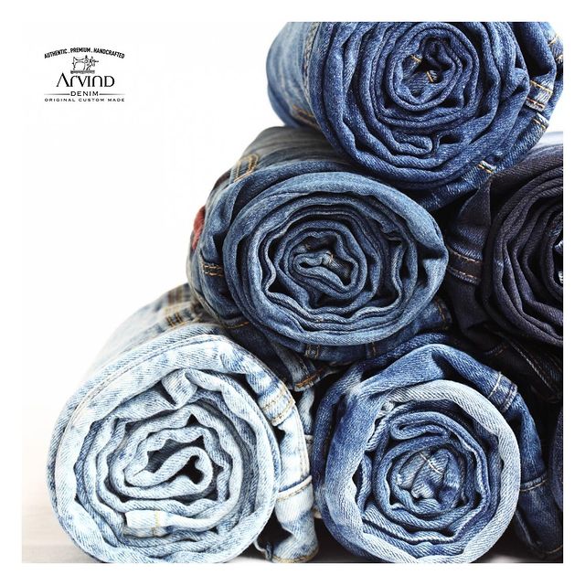 Arvind cotton denim stretchable jeans fabric colour Bluish grey