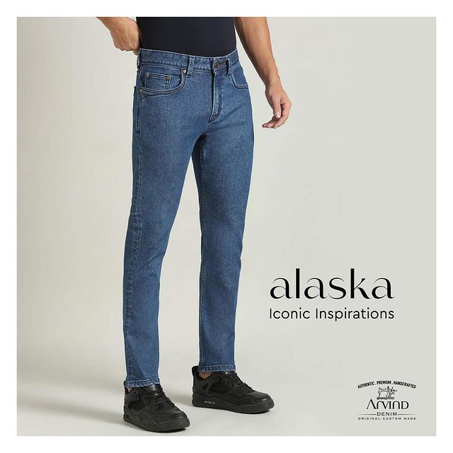 We take immense pride in our Denim Design with ADL. 💙 
Our heart beats for denim, and we are dedicated to crafting iconic denim styles that define men's fashion. From classic cuts to cutting-edge trends, we've got the perfect denim for every individual! 

Shop the #Alaska style denim & explore more amazing styles at The Arvind Store !🛍️ 
.
.
.
.
.
.
.
.
.
.
.
.
#Arvind #FashioningPossibilities #MensWear #denim #jeans #fashion #style #denimjeans #denimstyle #instagram #selvedge #customjeans #denimhead #denimlovers #denimondenim #fashionstyle #rawdenim #selvedgedenim #yourfashion #allaboutdenim #custommade #custommadeclothing #custommadedenim #denimdesign #denimevolution #deniminnovation #deniminspiration #denimpants