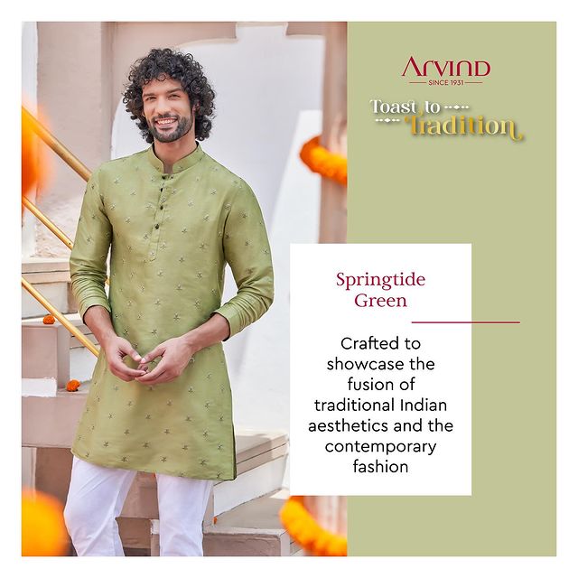 In the world of fashion, finding the perfect balance between a vibrant color palette and a trending styles is an art. It's a toast to tradition redefined, where fusion creates the perfect harmony of old and new. 
Here's to tradition with a modern, trendy flair! 🥂🎨🛍️
.
.
.
.
.
.
.
.
.
.
.
#Arvind #FashioningPossibilities #MensWear #MensTraditionalWear #arvinddiwalifashion #diwaliinarvind
#festivestylewitharvind #arvindmensdiwali
#ethnicelegancebyarvind #diwaliwardrobe
#mensfashion #diwaliwitharvind
#arvindtraditionalwear #diwalicelebration
#arvindfestivelook #mensethnicbyarvind
#arvinddiwalifashiontrends #dapperdiwaliwitharvind
#mensdiwaliwithstyle#festivedressingwitharvind #elegantdiwaliwitharvind
#arvindmenstraditionalwear
#festivelookinarvindmenswear
#arvinddiwalidapperstyle
#diwalifashioninspo #diwalivibes #arvindfestivemenslook #diwalifashiongoals