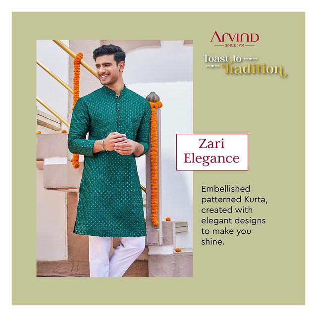 In the world of fashion, finding the perfect balance between a vibrant color palette and a trending styles is an art. It's a toast to tradition redefined, where fusion creates the perfect harmony of old and new. 
Here's to tradition with a modern, trendy flair! 🥂🎨🛍️
.
.
.
.
.
.
.
.
.
.
.
#Arvind #FashioningPossibilities #MensWear #MensTraditionalWear #arvinddiwalifashion #diwaliinarvind
#festivestylewitharvind #arvindmensdiwali
#ethnicelegancebyarvind #diwaliwardrobe
#mensfashion #diwaliwitharvind
#arvindtraditionalwear #diwalicelebration
#arvindfestivelook #mensethnicbyarvind
#arvinddiwalifashiontrends #dapperdiwaliwitharvind
#mensdiwaliwithstyle#festivedressingwitharvind #elegantdiwaliwitharvind
#arvindmenstraditionalwear
#festivelookinarvindmenswear
#arvinddiwalidapperstyle
#diwalifashioninspo #diwalivibes #arvindfestivemenslook #diwalifashiongoals