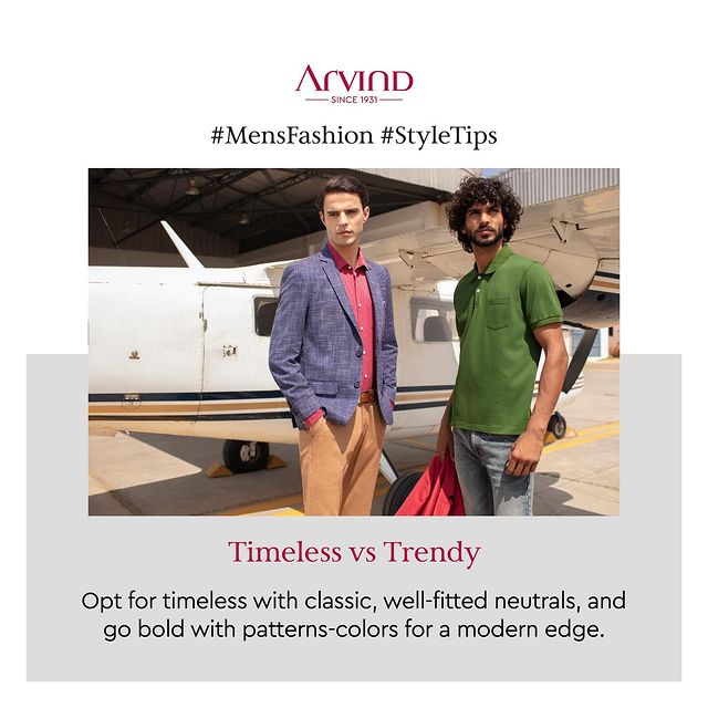 When it comes to style, we're not just talking the talk; we're walking the walk! 🤵🏻‍♂️

Here are a few tips for our gentlemen who aspire to level up their style game. At Arvind, we've been crafting timeless looks for decades, and we're here to share our secrets with you. Boost your confidence, enhance your charisma, and look your best with our styling tips. 🎩
.
.
.
.
.
.
.
.
.
.
.
#Arvind #FashioningPossibilities #MensWear #MensFashion #StyleTips #FashionAdvice #MensWear #MensStyle #Dapper #Gentleman #FashionInspo #OOTD #MensAccessories #Sartorial #FashionForward #MensFashionBlog #MensFashionTrends #MensStyleGuide #MensFashionDaily #MensFashionPost #InstaFashion #WardrobeEssentials #SharpDressedMan #MensFashionAdvice #Fashionista #MenswearMonday #FashionForMen #MensClothing
