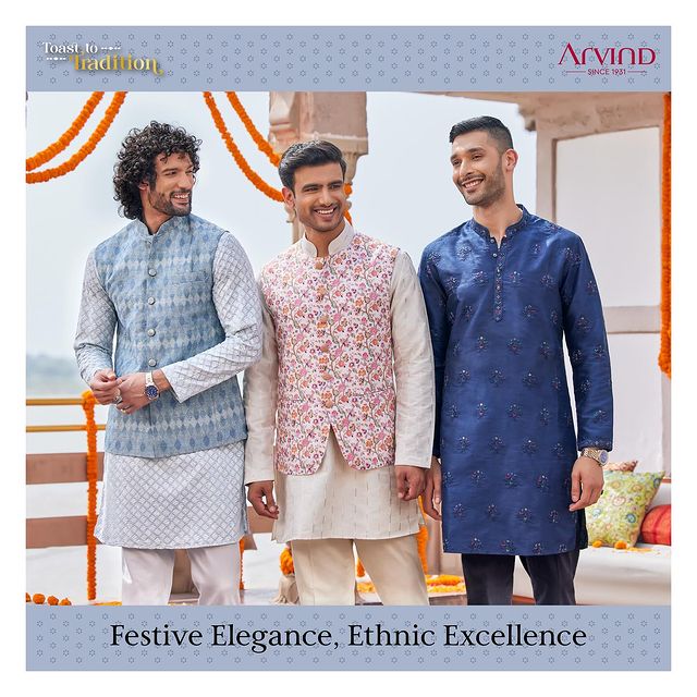 Beautiful moments of today, turn into sweet Memories of tomorrow. We at The Arvind Store ensure look on point always, so that you can look back and feel confident tomorrow 😎
Dress up and amp up the festivities with none other than Arvind! ✨🛍️
.
.
.
.
.
.
.
.
.
.
.

#Arvind #FashioningPossibilities #MensWear #custommadeclothing #mensfashion #traditionalwear #festiveattire #ethnicfashion #customtailoring #festivemenswear #fabriccraftsmanship #traditionaltextures #artisanfashion #bespokewardrobe #festiveensemble #indianfabrics #tailoredelegance #handcraftedwear #heritagetextiles #culturalcouture #menstraditionalwear #customdesigns #festivefashion #fabricartistry #traditionaloutfit #mensstyle #customizedgarments #festivewardrobe #richtextures