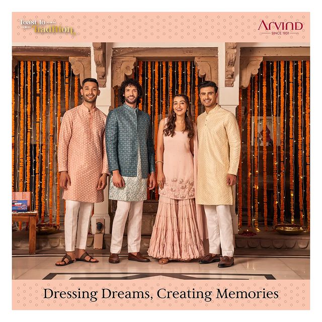 Beautiful moments of today, turn into sweet Memories of tomorrow. We at The Arvind Store ensure look on point always, so that you can look back and feel confident tomorrow 😎
Dress up and amp up the festivities with none other than Arvind! ✨🛍️
.
.
.
.
.
.
.
.
.
.
.

#Arvind #FashioningPossibilities #MensWear #custommadeclothing #mensfashion #traditionalwear #festiveattire #ethnicfashion #customtailoring #festivemenswear #fabriccraftsmanship #traditionaltextures #artisanfashion #bespokewardrobe #festiveensemble #indianfabrics #tailoredelegance #handcraftedwear #heritagetextiles #culturalcouture #menstraditionalwear #customdesigns #festivefashion #fabricartistry #traditionaloutfit #mensstyle #customizedgarments #festivewardrobe #richtextures