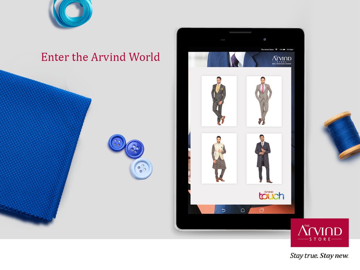 Choose your fabric & customize garments, with a single touch with #TheArvindTouch available at @ArvindStore 
Visit: https://t.co/zpwtp7ddJ2 https://t.co/tOHplDG0ar