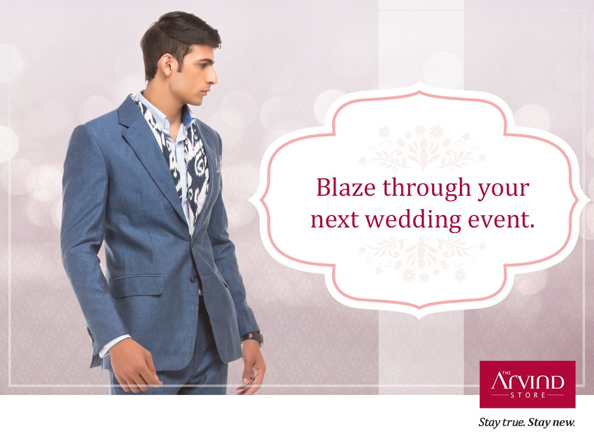 Look sharp and dapper at your next wedding event with a Blazer. 
Pick one today at your nearest @ArvindStore: https://t.co/zpwtp6VCRu https://t.co/odhv8akH5c