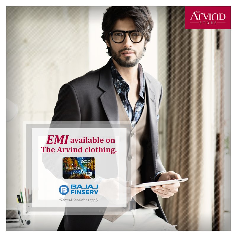 Register today with Bajaj Finance and get an amazing EMI scheme on all our clothing. Visit @ArvindStore : https://t.co/zpwtp6VCRu https://t.co/mLQF0CCq84
