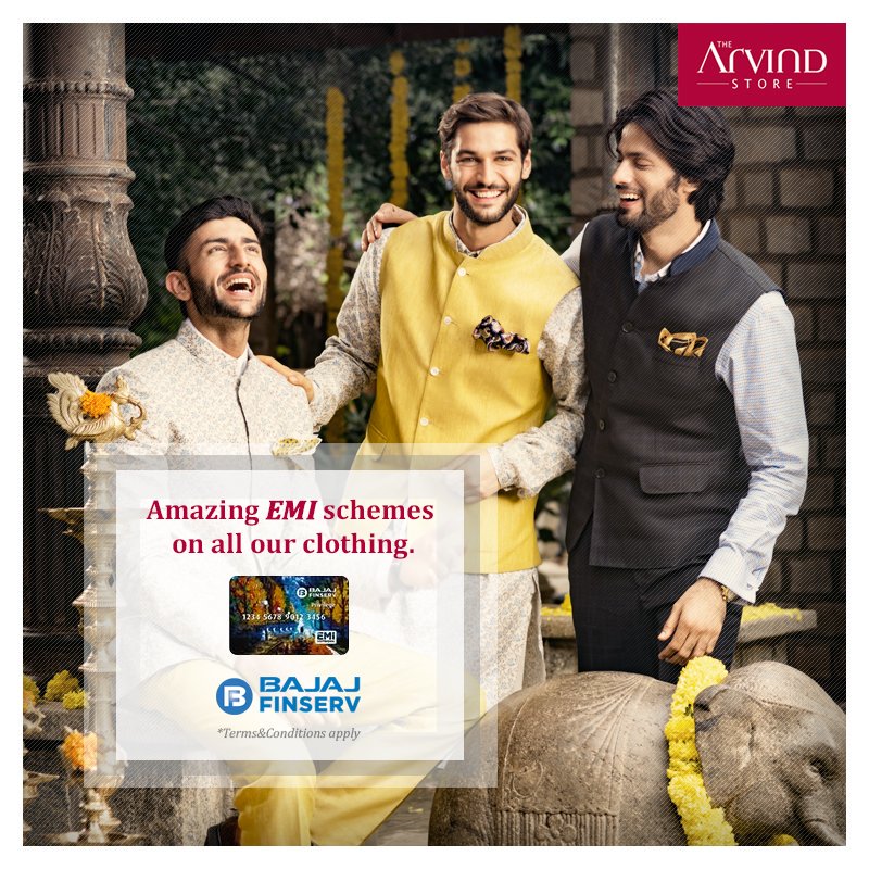 Don’t think much before getting your favourite style. Register with Bajaj Finance & get EMI schemes on our clothing. https://t.co/zpwtp7ddJ2 https://t.co/mQyasDjVuj